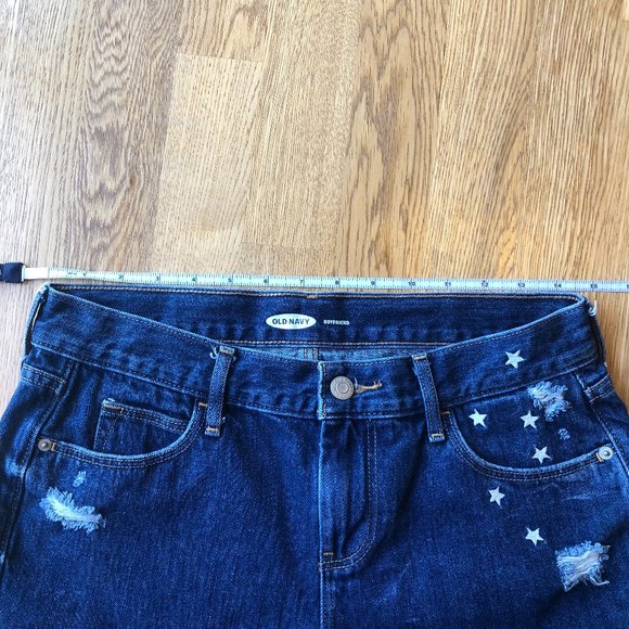 Old Navy Star Embroidered Shorts Distressed Boyfriend Size 2 - Picture 10 of 12